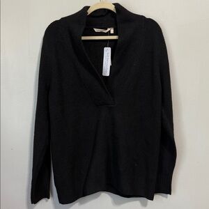 NWT Soft Surroundings Merra VNeck Sweater Black Size L